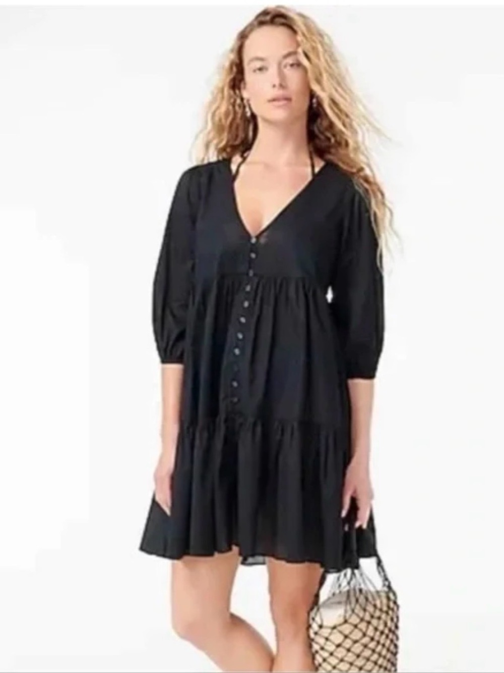 J.Crew Tiered Front Button Cover Up Mini Dress Size:XS |Vacay Ready!